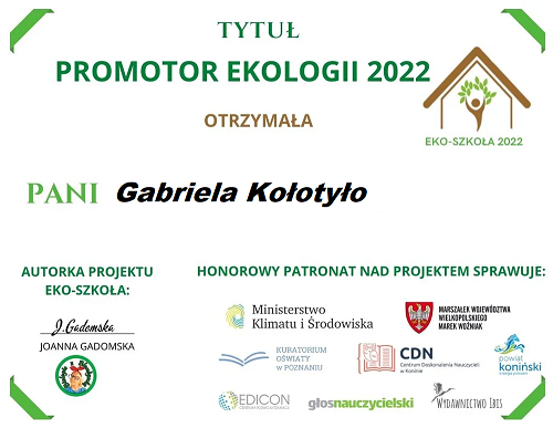 Szkoła w Sękowej laureatem projektu EKO–SZKOŁA!